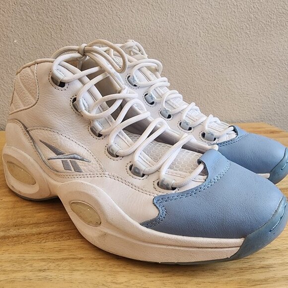 Reebok Question Mid Shoes Men 10.5 White Blue Allen Iverson Basketball Sneakers main image 5